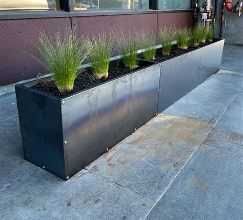 metal planter boxes 4 long|rectangular metal planter box.